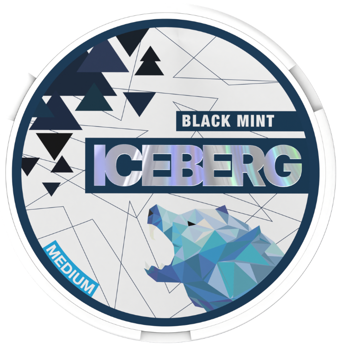 Czarne miętowe średnie 20 mg ICEBERG woreczki z nikotyną