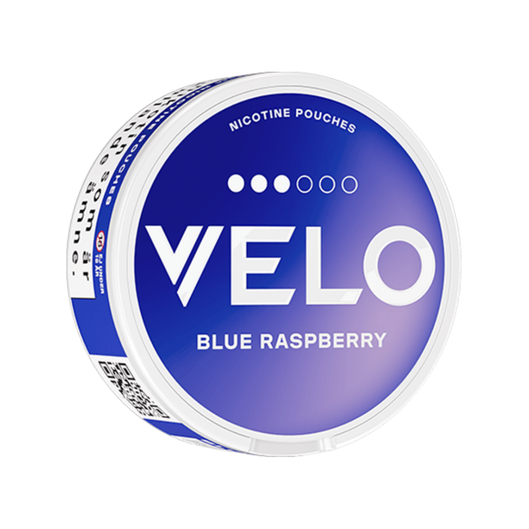 Vrecia s nikotínom Velo s príchuťou modrého malinového ovocia, 11,4 mg