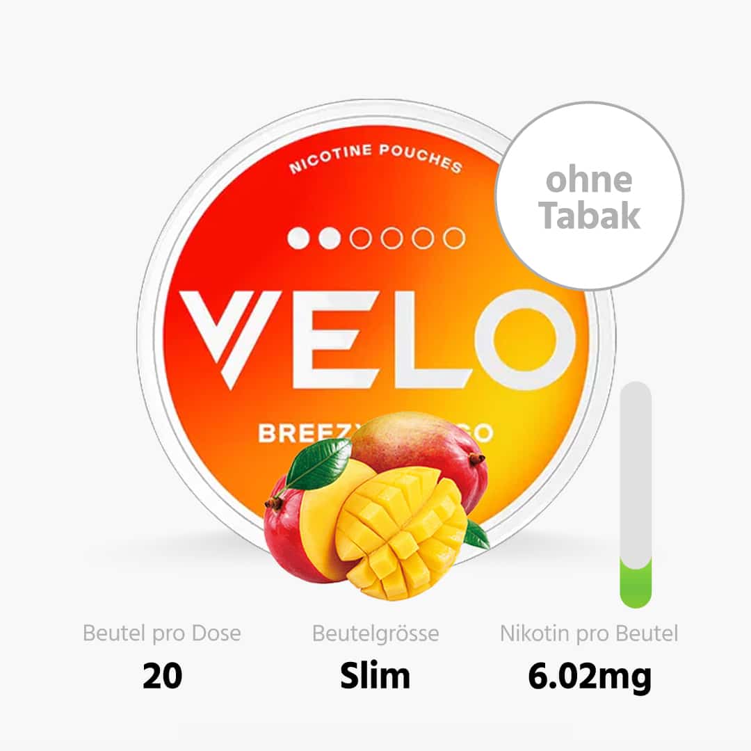 Breezy Mango 8,6 mg VELO nikotin tasakok