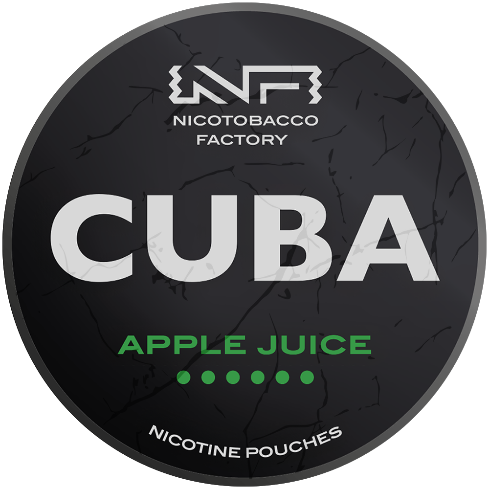 Jablkový džús 66 mg CUBA Black – vrecká s nikotínom
