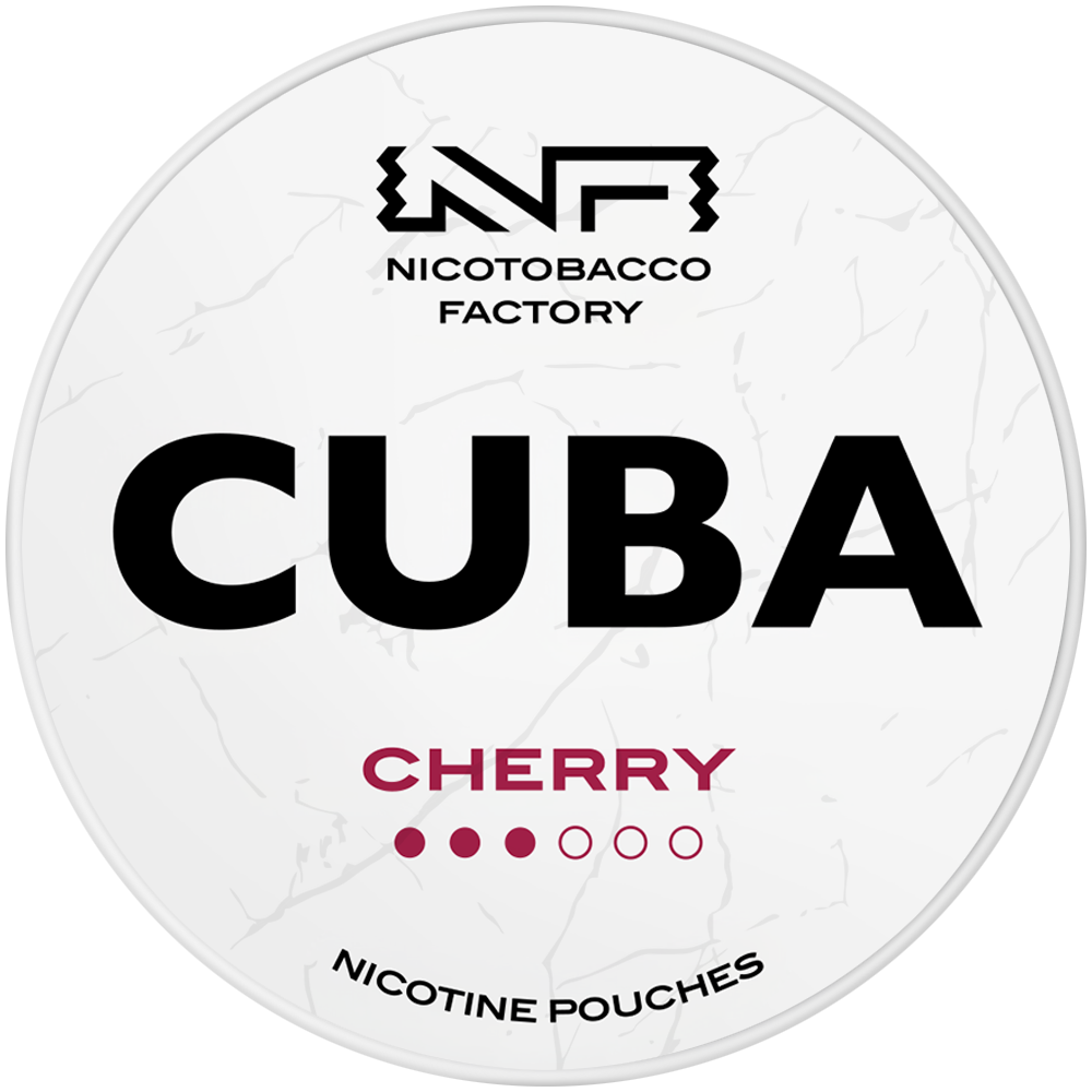 Cherry 16 mg CUBA – biele nikotínové vrecúška