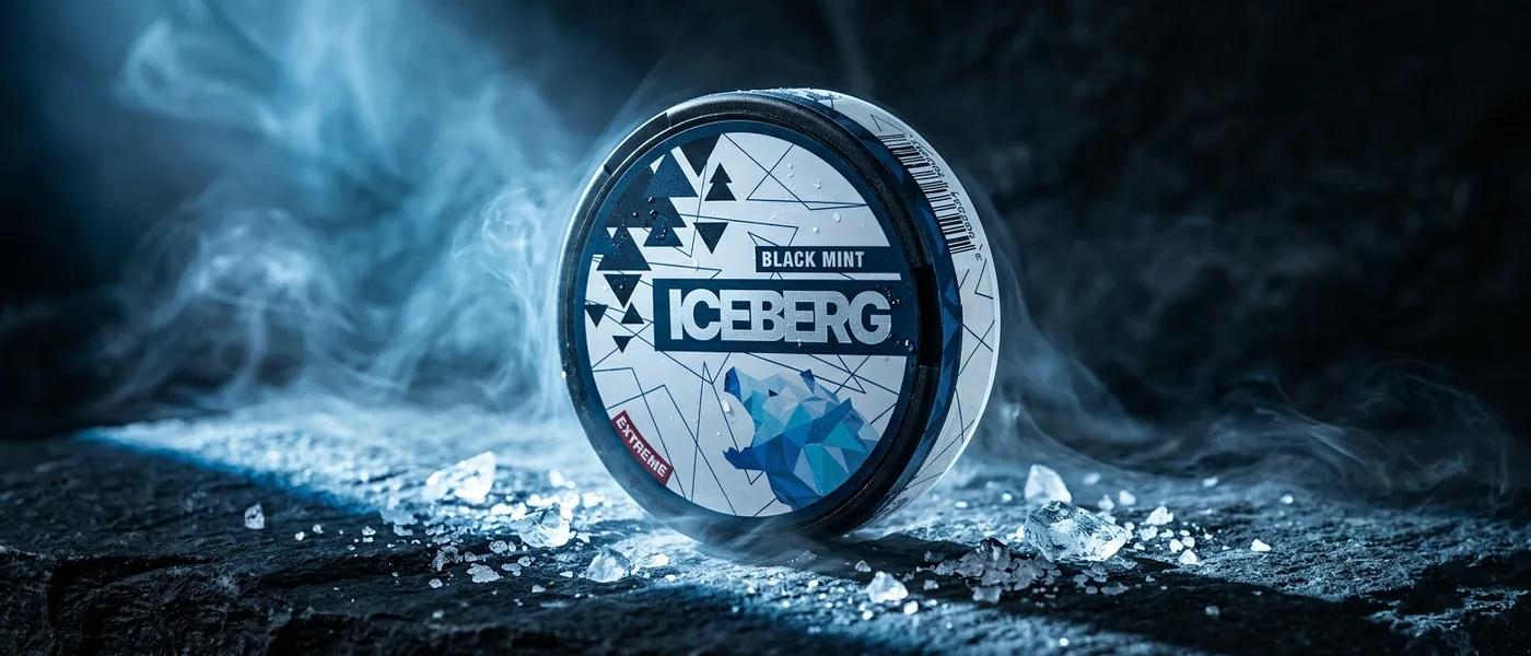 A single Iceberg Extreme 50mg can in dramatic icy lighting