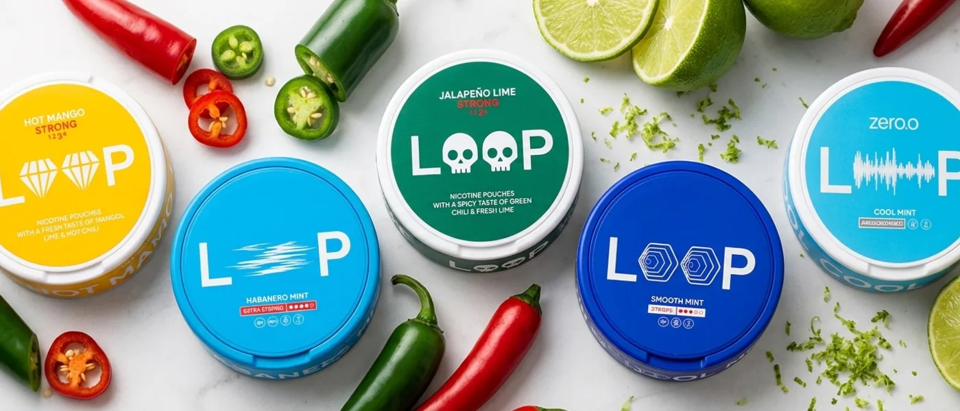 Pestrá nabídka příchutí nikotinových sáčků značky Loop