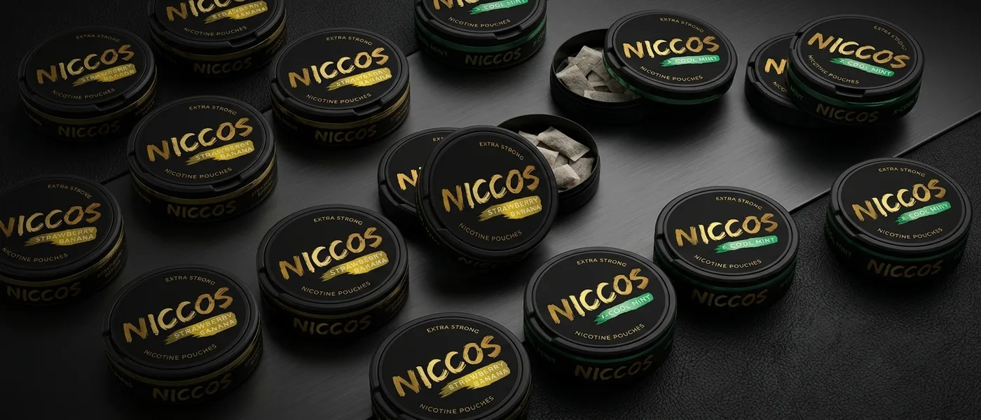 Pestrá nabídka příchutí nikotinových sáčků značky Niccos